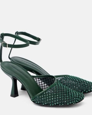 Christopher Esber Pumps Minette 80 Aus Mesh Mit Kristallen - Grün