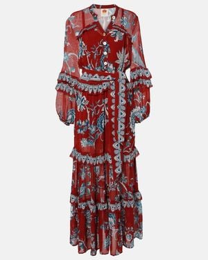 FARM Rio Tropical Landing Ruffled Maxi Dress - Red