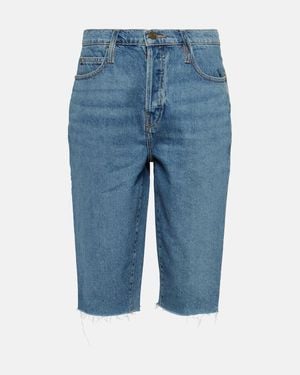 FRAME The Cycling Denim Shorts - Blue
