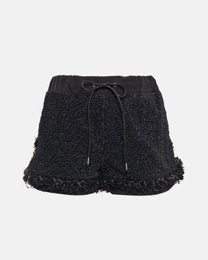 Sacai Drawstring Tweed Shorts - Blue