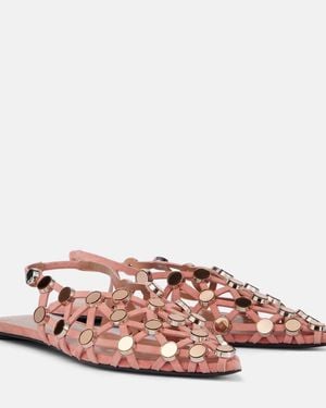 The Attico Grid Ballerina With Strappy Upper - Pink