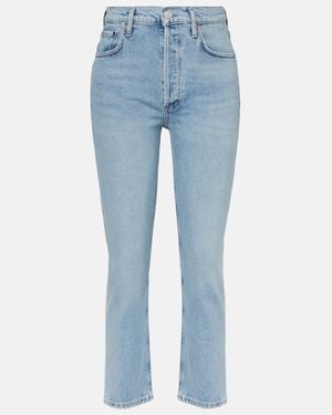 Agolde Riley High-Rise Straight Jeans - Blue