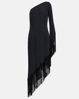 Taller Marmo Aventador Fringed One-Shoulder Midi Dress - Blue