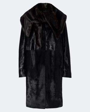 Loulou de Saison Abrigo Lotta De Piel - Negro