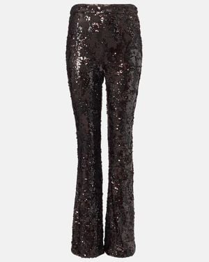 Veronica Beard Collier Sequined Flared Pants - Black