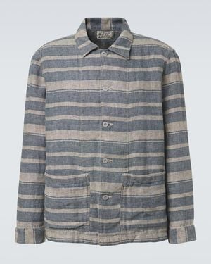 RRL Hemdjacke Aus Leinen - Grau