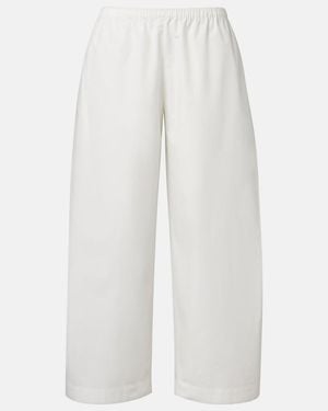 KHAITE Roma Cotton Poplin Wide-Leg Trousers - White