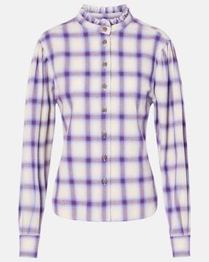 Isabel Marant Checked Cotton Shirt - Purple