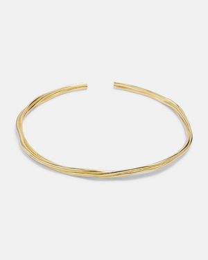 YSSO Choker Lydia, 24Kt Vergoldet - Weiß