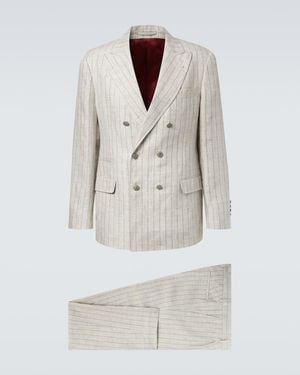 Brunello Cucinelli Anzug Aus Leinen - Weiß