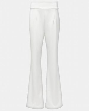 Galvan London Bridal Sculpted Satin Flared Trousers - White