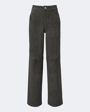 Stouls Mytheo Suede Wide-Leg Trousers - Grey