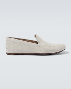Manolo Blahnik Alder Suede Loafers - White