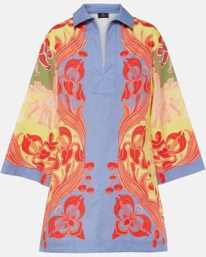 Etro Printed Cotton-Blend Shirt - Orange