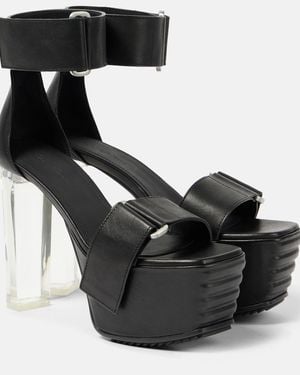 Rick Owens Leather Platform Sandals - Black