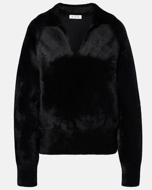 Alaïa Wool-Blend Polo Jumper - Black