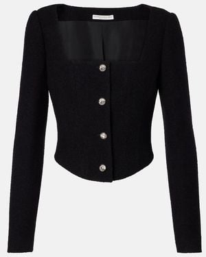 Alessandra Rich Jacke Aus Boucle - Schwarz