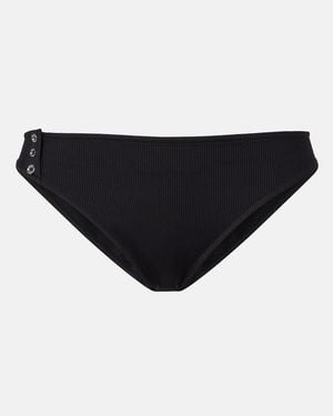 TOTEME Ribbed-Knit Bikini Bottoms - Black