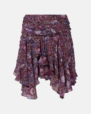 Isabel Marant Berencia Floral Ruffled Miniskirt - Purple