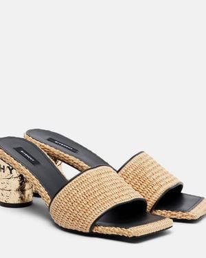 Givenchy Tape Leather-Trimmed Mules - Natural