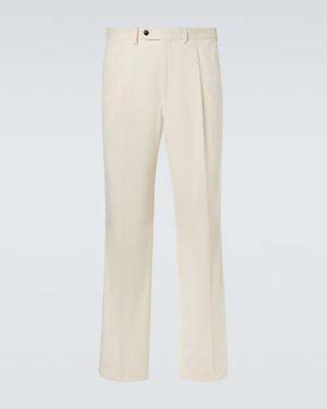 Saman Amel Cotton Straight Trousers - Natural