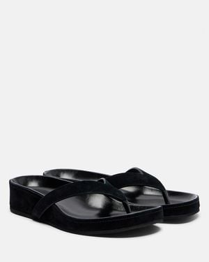 Phoebe Philo Suede Thong Sandals - Black