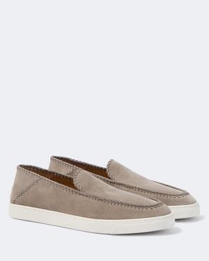 Giorgio Armani Suede Slip-On Shoes - Grey