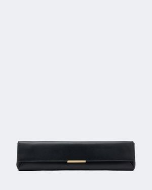 Balmain Clutch Small De Piel - Negro