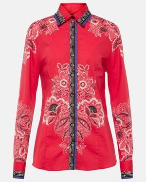 Etro Floral Cotton-Blend Shirt - Red