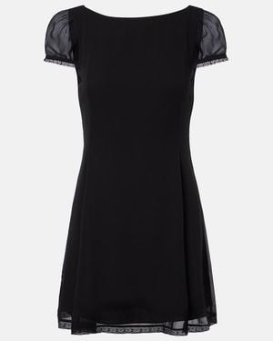 Posse Priscilla Lace-Trimmed Silk Minidress - Black