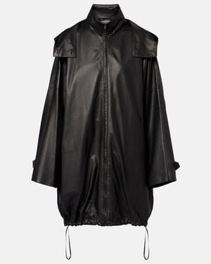 The Row Cassandre Leather Coat - Black