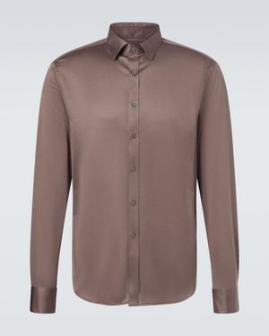 Canali Cotton Shirt - Brown