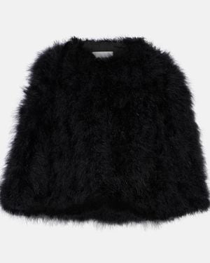 Yves Salomon Cape Aus Federn - Schwarz
