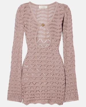 Bananhot Rey Knitted Cotton-Blend Minidress - Pink