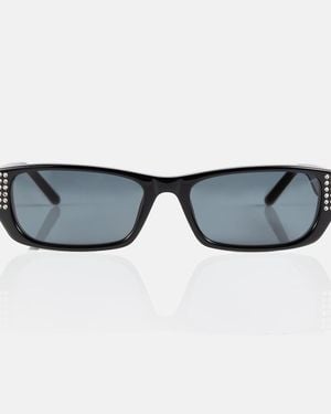 Magda Butrym X Linda Farrow Embellished Rectangular Sunglasses - Blue