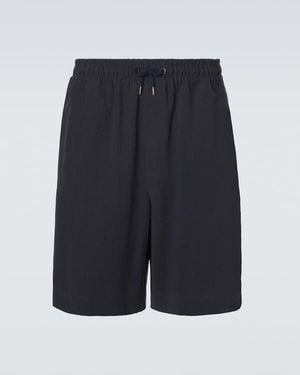 Giorgio Armani Linen Canvas Bermuda Shorts - Blue