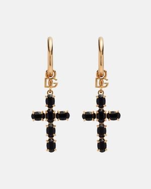 Dolce & Gabbana Crystal-Embellished Drop Earrings - White