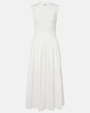 TOTEME Cotton Jersey Midi Dress - White