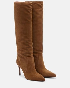 Paris Texas Stiletto Suede Knee-High Boots - Brown