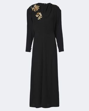Isabel Marant Samsha Embellished Crepe Maxi Dress - Black