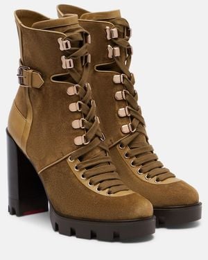 Christian Louboutin New Macademia 100 Suede Ankle Boots - Brown