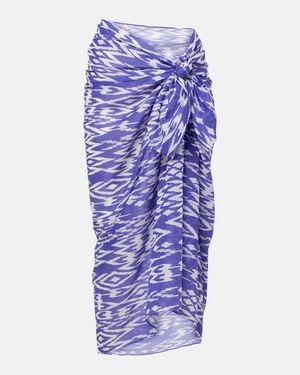 Eres Weather Printed Cotton Beach Cover-Up - Purple
