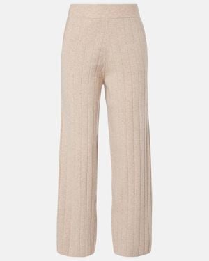 Max Mara Jardin Ribbed-Knit Cashmere Joggers - Natural