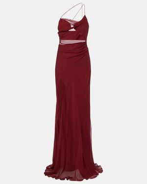 The Sei Sheer Silk Chiffon Gown - Red
