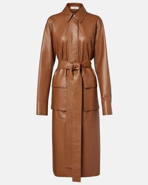 JOSEPH Okabe Leather Coat - Brown
