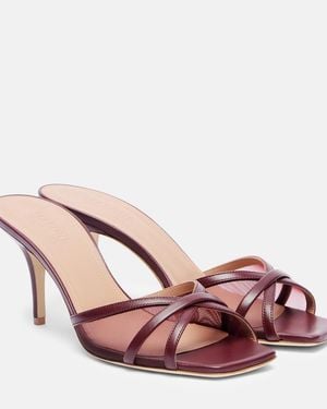 Malone Souliers Perla 70 Leather And Mesh Mules - Pink