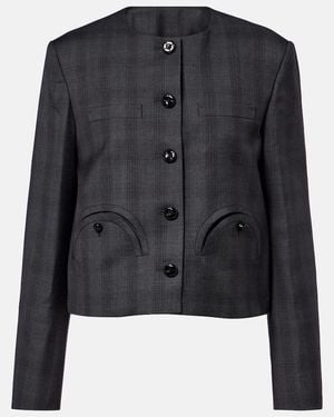 Blazé Milano Shamo Checked Virgin Wool Jacket - Black