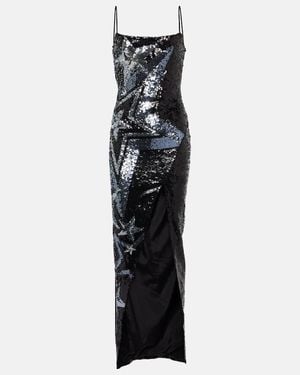 Balmain Sequin-Embellished Maxi Dress - Black