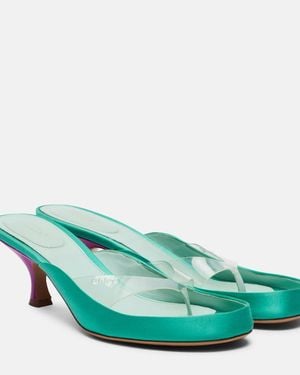 Chloé Junie Satin And Tpu Thong Sandals - Green