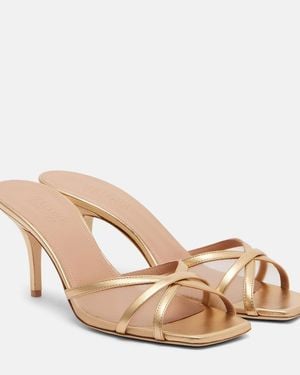 Malone Souliers Perla 70 Leather And Mesh Mules - Natural